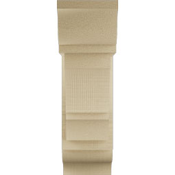 Ekena Millwork - BKTUR0554X14X18BOA01RCPR - Timberthane Faux Wood Balboa Style Bracket w/ Offset Brace, Traditional Ends, 5 1/2"W x 14"D x 18"H, Primed Tan