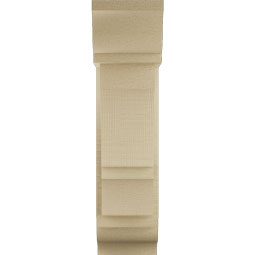 Ekena Millwork - BKTUR0554X14X22BOA01RCPR - Timberthane Faux Wood Balboa Style Bracket w/ Offset Brace, Traditional Ends, 5 1/2"W x 14"D x 22"H, Primed Tan