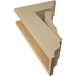 Ekena Millwork - BKTUR0554X14X22BOA01RCPR - Timberthane Faux Wood Balboa Style Bracket w/ Offset Brace, Traditional Ends, 5 1/2"W x 14"D x 22"H, Primed Tan