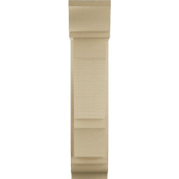 Ekena Millwork - BKTUR0554X14X26BOA01RCPR - Timberthane Faux Wood Balboa Style Bracket w/ Offset Brace, Traditional Ends, 5 1/2"W x 14"D x 26"H, Primed Tan
