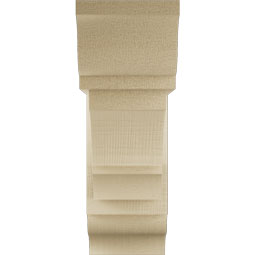 Ekena Millwork - BKTUR0554X16X16BOA01RCPR - Timberthane Faux Wood Balboa Style Bracket w/ Offset Brace, Traditional Ends, 5 1/2"W x 16"D x 16"H, Primed Tan