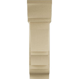 Ekena Millwork - BKTUR0554X16X20BOA01RCPR - Timberthane Faux Wood Balboa Style Bracket w/ Offset Brace, Traditional Ends, 5 1/2"W x 16"D x 20"H, Primed Tan