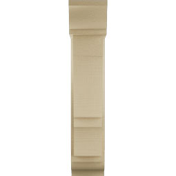 Ekena Millwork - BKTUR0554X16X28BOA01RCPR - Timberthane Faux Wood Balboa Style Bracket w/ Offset Brace, Traditional Ends, 5 1/2"W x 16"D x 28"H, Primed Tan
