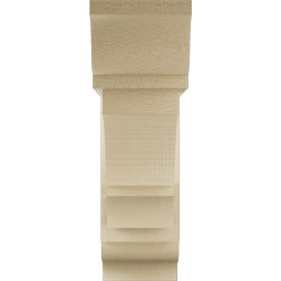 Ekena Millwork - BKTUR0554X18X18BOA01RCPR - Timberthane Faux Wood Balboa Style Bracket w/ Offset Brace, Traditional Ends, 5 1/2"W x 18"D x 18"H, Primed Tan