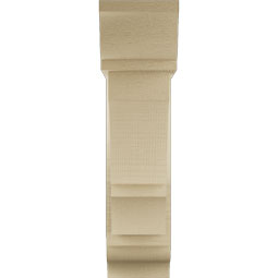 Ekena Millwork - BKTUR0554X18X22BOA01RCPR - Timberthane Faux Wood Balboa Style Bracket w/ Offset Brace, Traditional Ends, 5 1/2"W x 18"D x 22"H, Primed Tan