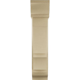 Ekena Millwork - BKTUR0554X18X26BOA01RCPR - Timberthane Faux Wood Balboa Style Bracket w/ Offset Brace, Traditional Ends, 5 1/2"W x 18"D x 26"H, Primed Tan