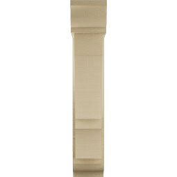 Ekena Millwork - BKTUR0554X18X30BOA01RCPR - Timberthane Faux Wood Balboa Style Bracket w/ Offset Brace, Traditional Ends, 5 1/2"W x 18"D x 30"H, Primed Tan