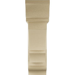 Ekena Millwork - BKTUR0554X20X20BOA01RCPR - Timberthane Faux Wood Balboa Style Bracket w/ Offset Brace, Traditional Ends, 5 1/2"W x 20"D x 20"H, Primed Tan