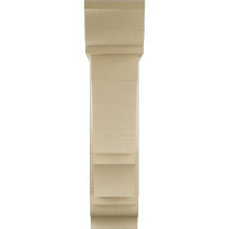 Ekena Millwork - BKTUR0554X20X24BOA01RCPR - Timberthane Faux Wood Balboa Style Bracket w/ Offset Brace, Traditional Ends, 5 1/2"W x 20"D x 24"H, Primed Tan