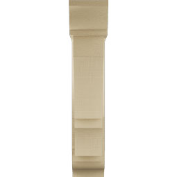Ekena Millwork - BKTUR0554X20X28BOA01RCPR - Timberthane Faux Wood Balboa Style Bracket w/ Offset Brace, Traditional Ends, 5 1/2"W x 20"D x 28"H, Primed Tan