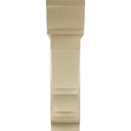 Ekena Millwork - BKTUR0554X22X22BOA01RCPR - Timberthane Faux Wood Balboa Style Bracket w/ Offset Brace, Traditional Ends, 5 1/2"W x 22"D x 22"H, Primed Tan
