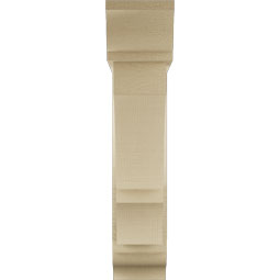 Ekena Millwork - BKTUR0554X22X26BOA01RCPR - Timberthane Faux Wood Balboa Style Bracket w/ Offset Brace, Traditional Ends, 5 1/2"W x 22"D x 26"H, Primed Tan