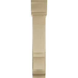 Ekena Millwork - BKTUR0554X22X30BOA01RCPR - Timberthane Faux Wood Balboa Style Bracket w/ Offset Brace, Traditional Ends, 5 1/2"W x 22"D x 30"H, Primed Tan
