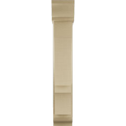 Ekena Millwork - BKTUR0554X22X34BOA01RCPR - Timberthane Faux Wood Balboa Style Bracket w/ Offset Brace, Traditional Ends, 5 1/2"W x 22"D x 34"H, Primed Tan