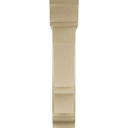 Ekena Millwork - BKTUR0554X24X28BOA01RCPR - Timberthane Faux Wood Balboa Style Bracket w/ Offset Brace, Traditional Ends, 5 1/2"W x 24"D x 28"H, Primed Tan