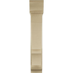 Ekena Millwork - BKTUR0554X24X32BOA01RCPR - Timberthane Faux Wood Balboa Style Bracket w/ Offset Brace, Traditional Ends, 5 1/2"W x 24"D x 32"H, Primed Tan