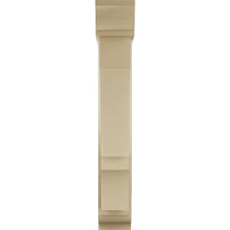 Ekena Millwork - BKTUR0554X24X36BOA01RCPR - Timberthane Faux Wood Balboa Style Bracket w/ Offset Brace, Traditional Ends, 5 1/2"W x 24"D x 36"H, Primed Tan
