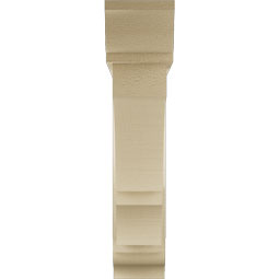 Ekena Millwork - BKTUR0554X26X26BOA01RCPR - Timberthane Faux Wood Balboa Style Bracket w/ Offset Brace, Traditional Ends, 5 1/2"W x 26"D x 26"H, Primed Tan
