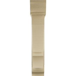 Ekena Millwork - BKTUR0554X26X30BOA01RCPR - Timberthane Faux Wood Balboa Style Bracket w/ Offset Brace, Traditional Ends, 5 1/2"W x 26"D x 30"H, Primed Tan