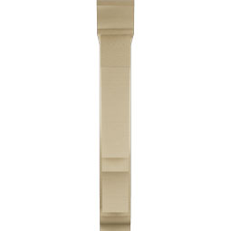 Ekena Millwork - BKTUR0554X26X38BOA01RCPR - Timberthane Faux Wood Balboa Style Bracket w/ Offset Brace, Traditional Ends, 5 1/2"W x 26"D x 38"H, Primed Tan