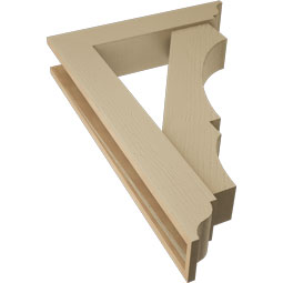 Ekena Millwork - BKTUR0554X26X38BOA01RCPR - Timberthane Faux Wood Balboa Style Bracket w/ Offset Brace, Traditional Ends, 5 1/2"W x 26"D x 38"H, Primed Tan
