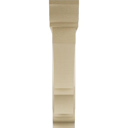 Ekena Millwork - BKTUR0554X28X28BOA01RCPR - Timberthane Faux Wood Balboa Style Bracket w/ Offset Brace, Traditional Ends, 5 1/2"W x 28"D x 28"H, Primed Tan