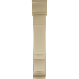 Ekena Millwork - BKTUR0554X28X32BOA01RCPR - Timberthane Faux Wood Balboa Style Bracket w/ Offset Brace, Traditional Ends, 5 1/2"W x 28"D x 32"H, Primed Tan