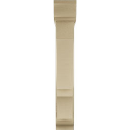 Ekena Millwork - BKTUR0554X28X36BOA01RCPR - Timberthane Faux Wood Balboa Style Bracket w/ Offset Brace, Traditional Ends, 5 1/2"W x 28"D x 36"H, Primed Tan