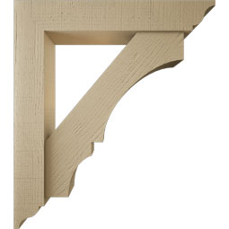 Ekena Millwork - BKTUR0554X30X34BOA01RCPR - Timberthane Faux Wood Balboa Style Bracket w/ Offset Brace, Traditional Ends, 5 1/2"W x 30"D x 34"H, Primed Tan