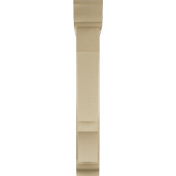 Ekena Millwork - BKTUR0554X30X38BOA01RCPR - Timberthane Faux Wood Balboa Style Bracket w/ Offset Brace, Traditional Ends, 5 1/2"W x 30"D x 38"H, Primed Tan