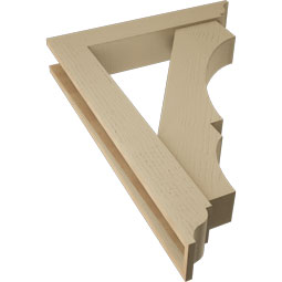 Ekena Millwork - BKTUR0554X30X42BOA01RCPR - Timberthane Faux Wood Balboa Style Bracket w/ Offset Brace, Traditional Ends, 5 1/2"W x 30"D x 42"H, Primed Tan