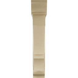 Ekena Millwork - BKTUR0554X32X32BOA01RCPR - Timberthane Faux Wood Balboa Style Bracket w/ Offset Brace, Traditional Ends, 5 1/2"W x 32"D x 32"H, Primed Tan