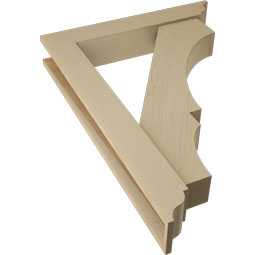 Ekena Millwork - BKTUR0554X32X44BOA01RCPR - Timberthane Faux Wood Balboa Style Bracket w/ Offset Brace, Traditional Ends, 5 1/2"W x 32"D x 44"H, Primed Tan