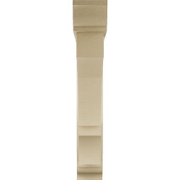 Ekena Millwork - BKTUR0554X34X34BOA01RCPR - Timberthane Faux Wood Balboa Style Bracket w/ Offset Brace, Traditional Ends, 5 1/2"W x 34"D x 34"H, Primed Tan