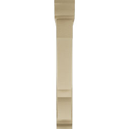 Ekena Millwork - BKTUR0554X34X40BOA01RCPR - Timberthane Faux Wood Balboa Style Bracket w/ Offset Brace, Traditional Ends, 5 1/2"W x 34"D x 40"H, Primed Tan