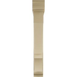 Ekena Millwork - BKTUR0554X36X40BOA01RCPR - Timberthane Faux Wood Balboa Style Bracket w/ Offset Brace, Traditional Ends, 5 1/2"W x 36"D x 40"H, Primed Tan