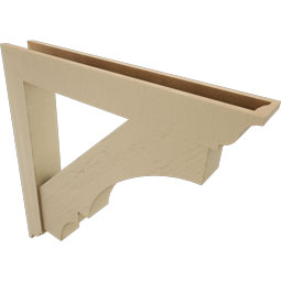 Ekena Millwork - BKTUR0554X38X38BOA01RCPR - Timberthane Faux Wood Balboa Style Bracket w/ Offset Brace, Traditional Ends, 5 1/2"W x 38"D x 38"H, Primed Tan