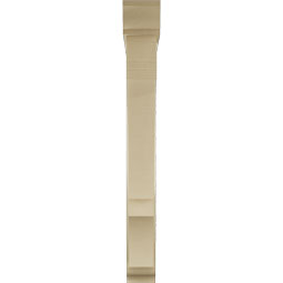 Ekena Millwork - BKTUR0554X42X48BOA01RCPR - Timberthane Faux Wood Balboa Style Bracket w/ Offset Brace, Traditional Ends, 5 1/2"W x 42"D x 48"H, Primed Tan