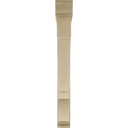Ekena Millwork - BKTUR0554X48X48BOA01RCPR - Timberthane Faux Wood Balboa Style Bracket w/ Offset Brace, Traditional Ends, 5 1/2"W x 48"D x 48"H, Primed Tan