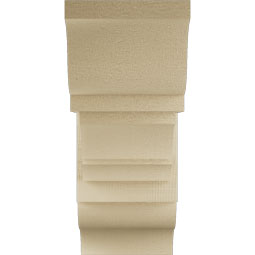 Ekena Millwork - BKTUR0756X18X18BOA01RCPR - Timberthane Faux Wood Balboa Style Bracket w/ Offset Brace, Traditional Ends, 7 1/2"W x 18"D x 18"H, Primed Tan