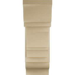 Ekena Millwork - BKTUR0756X18X22BOA01RCPR - Timberthane Faux Wood Balboa Style Bracket w/ Offset Brace, Traditional Ends, 7 1/2"W x 18"D x 22"H, Primed Tan