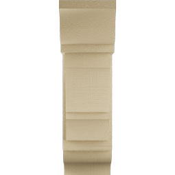 Ekena Millwork - BKTUR0756X18X26BOA01RCPR - Timberthane Faux Wood Balboa Style Bracket w/ Offset Brace, Traditional Ends, 7 1/2"W x 18"D x 26"H, Primed Tan