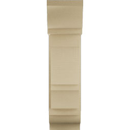 Ekena Millwork - BKTUR0756X18X30BOA01RCPR - Timberthane Faux Wood Balboa Style Bracket w/ Offset Brace, Traditional Ends, 7 1/2"W x 18"D x 30"H, Primed Tan