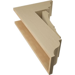 Ekena Millwork - BKTUR0756X18X30BOA01RCPR - Timberthane Faux Wood Balboa Style Bracket w/ Offset Brace, Traditional Ends, 7 1/2"W x 18"D x 30"H, Primed Tan