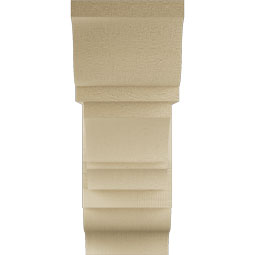 Ekena Millwork - BKTUR0756X20X20BOA01RCPR - Timberthane Faux Wood Balboa Style Bracket w/ Offset Brace, Traditional Ends, 7 1/2"W x 20"D x 20"H, Primed Tan