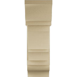 Ekena Millwork - BKTUR0756X20X24BOA01RCPR - Timberthane Faux Wood Balboa Style Bracket w/ Offset Brace, Traditional Ends, 7 1/2"W x 20"D x 24"H, Primed Tan