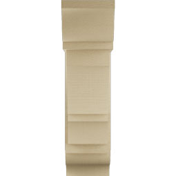 Ekena Millwork - BKTUR0756X20X28BOA01RCPR - Timberthane Faux Wood Balboa Style Bracket w/ Offset Brace, Traditional Ends, 7 1/2"W x 20"D x 28"H, Primed Tan