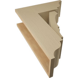 Ekena Millwork - BKTUR0756X20X28BOA01RCPR - Timberthane Faux Wood Balboa Style Bracket w/ Offset Brace, Traditional Ends, 7 1/2"W x 20"D x 28"H, Primed Tan