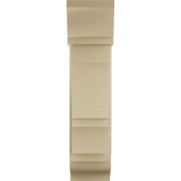 Ekena Millwork - BKTUR0756X20X32BOA01RCPR - Timberthane Faux Wood Balboa Style Bracket w/ Offset Brace, Traditional Ends, 7 1/2"W x 20"D x 32"H, Primed Tan