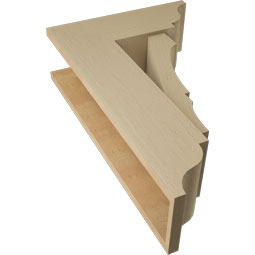 Ekena Millwork - BKTUR0756X20X32BOA01RCPR - Timberthane Faux Wood Balboa Style Bracket w/ Offset Brace, Traditional Ends, 7 1/2"W x 20"D x 32"H, Primed Tan